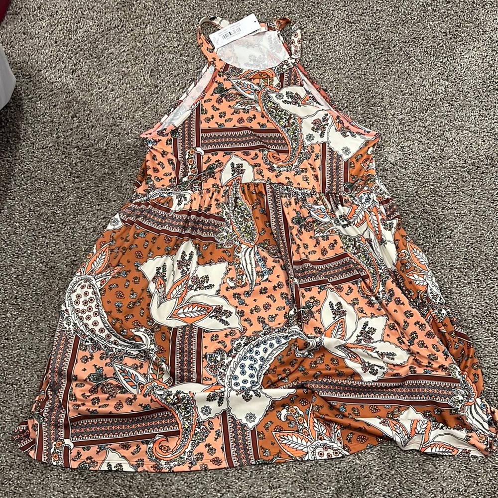 Halter top babydoll dress with pockets
